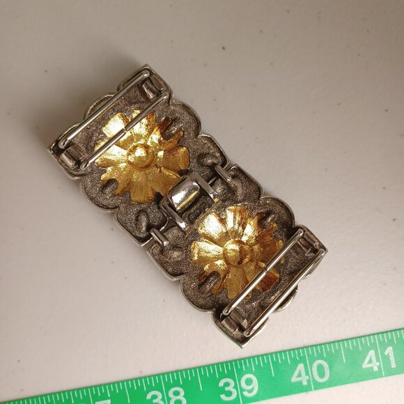 Vintage 80s Douglas Paquette Mixed Metal Buckle & Belt, Up to 35\